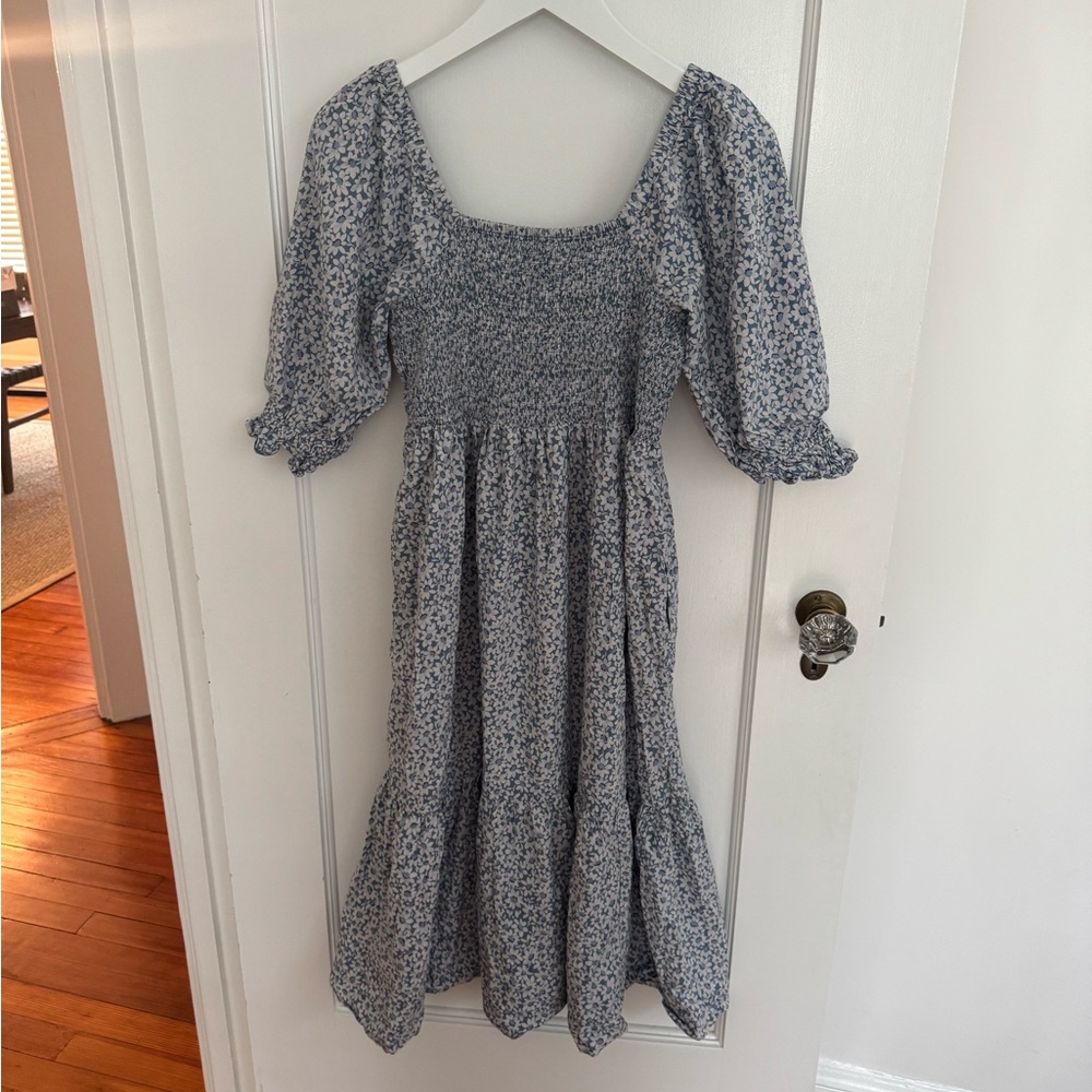 Madewell Blue Smocked Dress